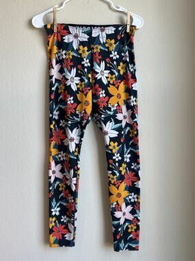 Nike Just Do It Floral Print Leggings Black Multicolor Athletic Pants Medium